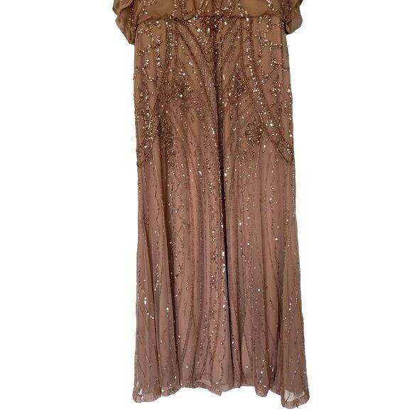 Christina Wu Beaded Rose Gold Size 16 Gown XL Dress Elegance 17943 - Picture 2 of 10